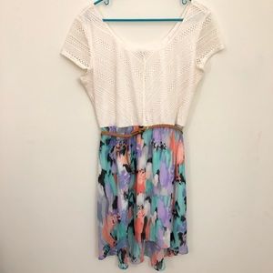 Lily Rose | Watercolor High Low Midi Dress